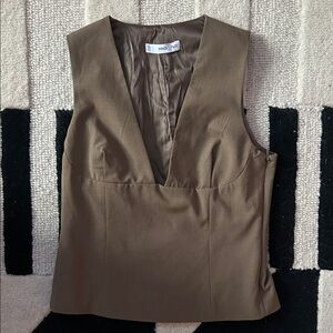 MANGO Sleeveless V-Neck Top